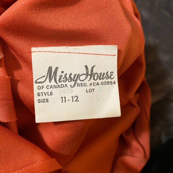 Vintage 1970s Orange Formal Dress M - Picture 8 of 8